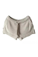Casual Knitted Split Shorts Summer Elegant Drawstring Elastic Wide Leg Short Pants