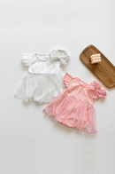 Baby Girls Bodysuit Dress Elegant Summer Ruffles Short Sleeve Jumpsuit Cute Party Princess Outfit