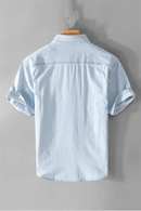 Summer short sleeved men's denim shirt versatile denim