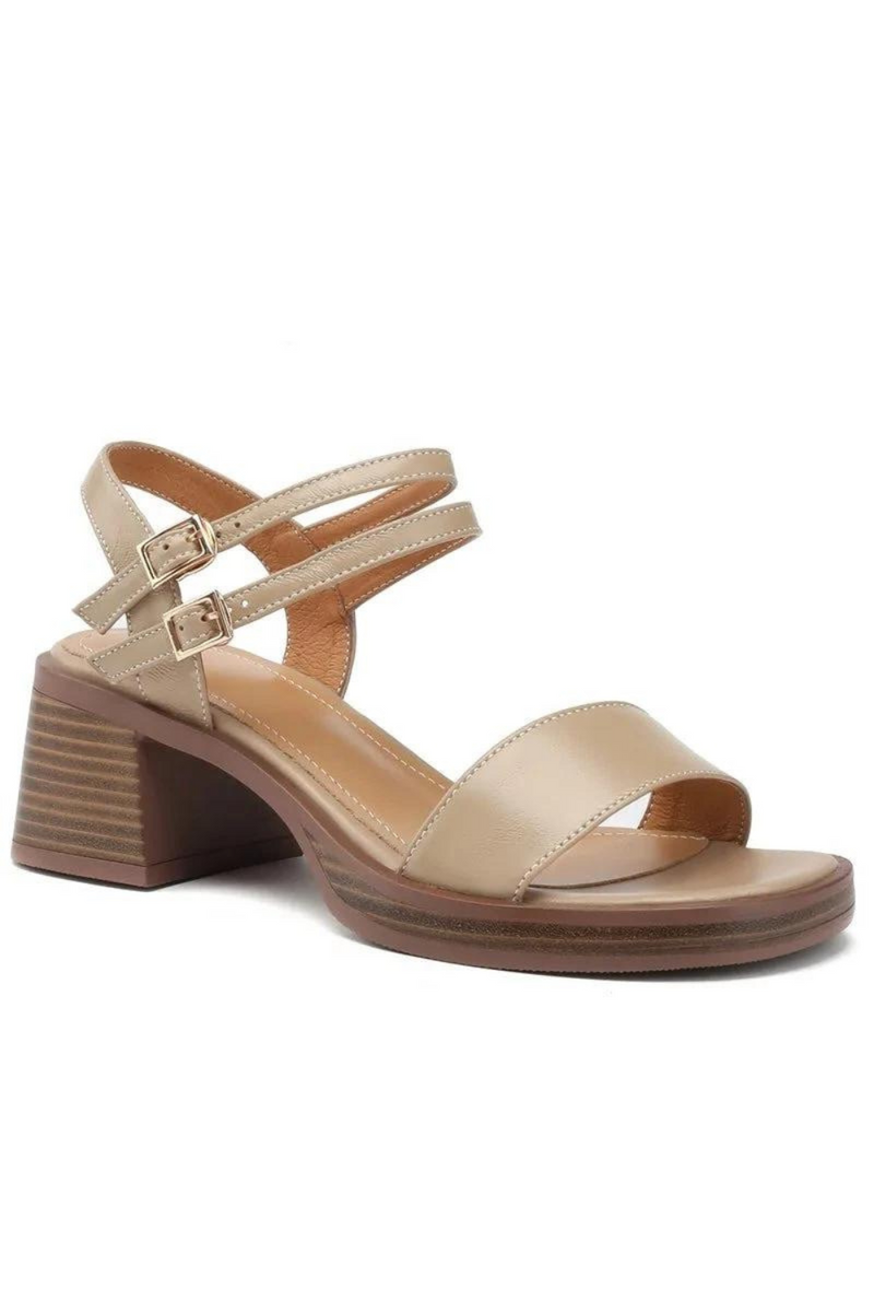 Leather Summer Women's Sandals British Style Female Buckle Platform Shoes Square High Heels Sandals