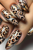 Leopard Press on Nails Stiletto Leopard False Nails Long Stiletto Press on Nails
