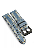 Handmade vintage denim blue leather strap leather Watchband Thick and thick men's watch accessory
