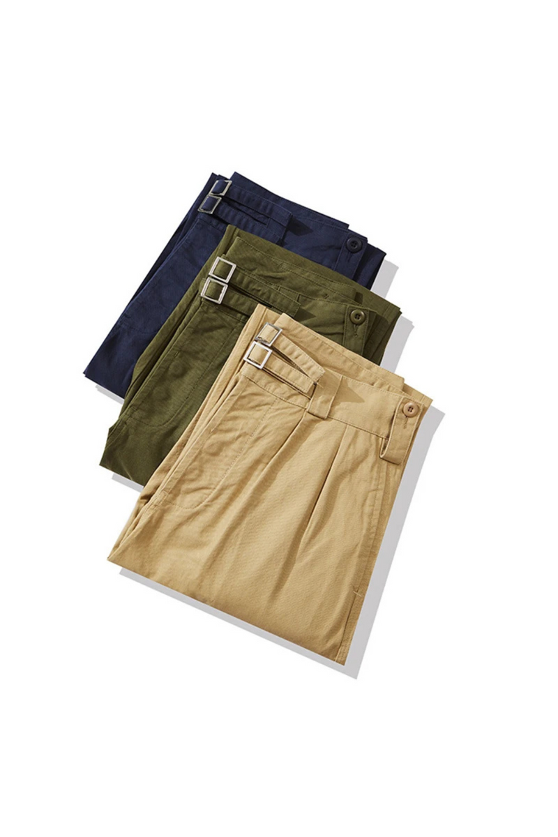 British Casual Pants Men Mid Long Pants Spring Autumn Retro Streetwear Trousers Overalls