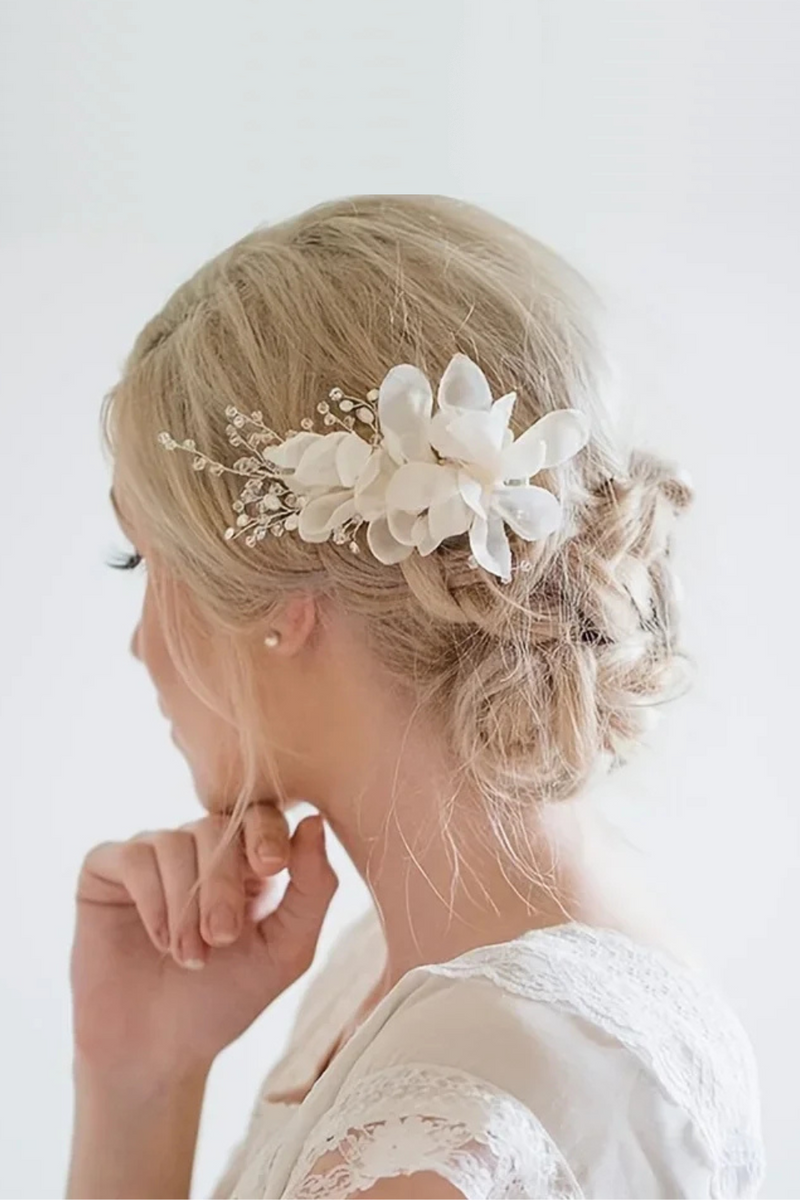 Crystal Flower Hair Clips Hairpin For Women Bride Handmade Bridal Wedding Hair Accessories Jewelry Headpiece
