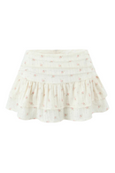 Girl Floral Layer Cake Mini Skirt Women Pleated Low Waist A-line Holiday Summer Skirts