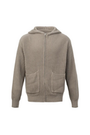 Autumn and Winter Street Casual Men Sweatshirt Knitted Zippered Loose-fitting Hooded Sweater