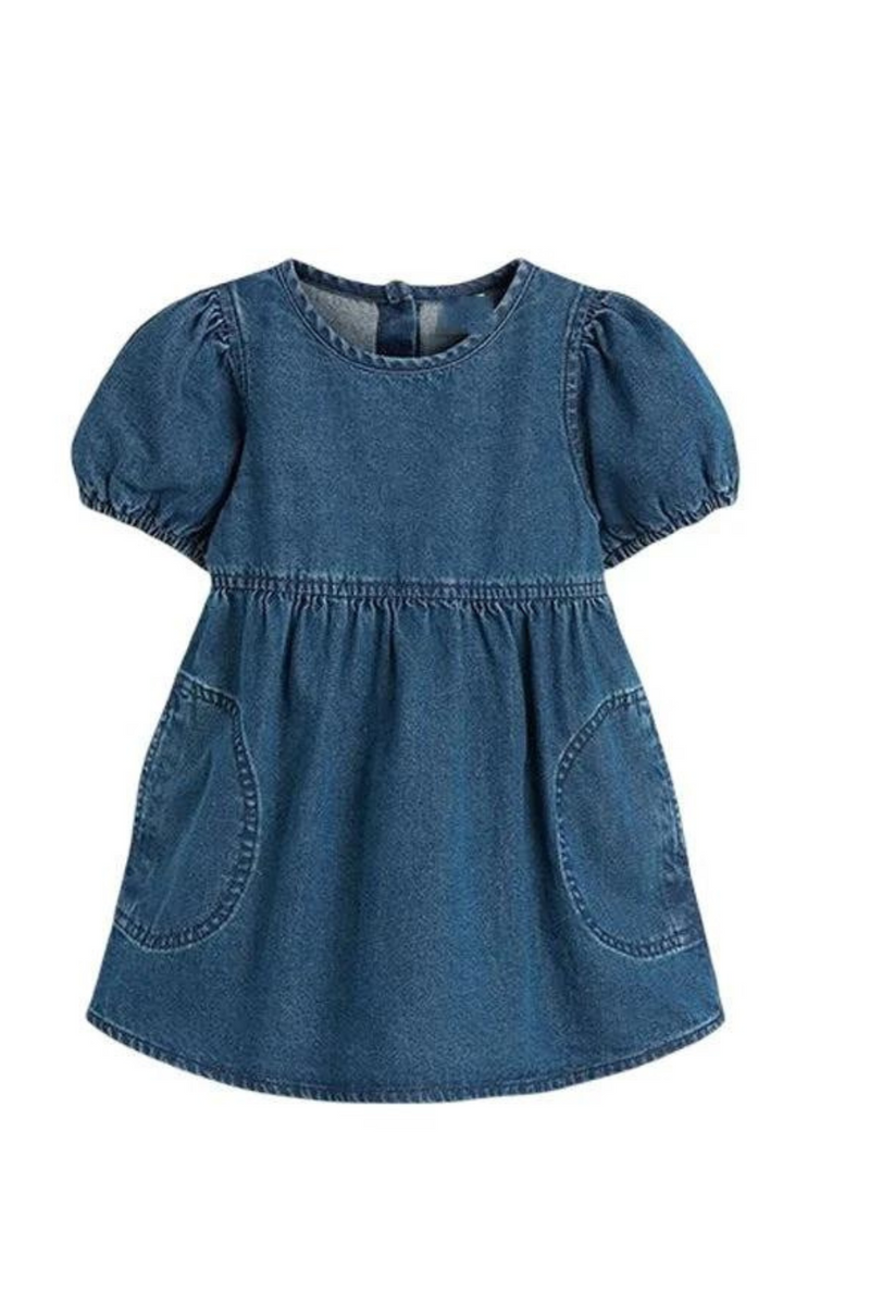 Girls Denim Dress Children Casual Dresses Solid Dress Kids Clothes