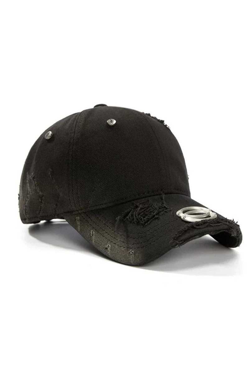 Ripped Baseball Cap Punk Rock Denim Hat Street Casual Casquette