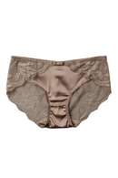 Lace breathable silk briefs wrap hip comfort natural satin silk Panty bow shorts for women