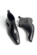 Luxury Men Genuine Leather Chelsea Boots Dress Shoes for Formal & Casual Wear Lace-Up Boots