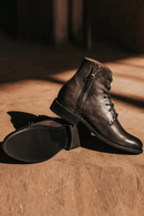 Western Ankle Men Boots Classical Genuine Leather Zipper Vintage Handmade Booties For Men