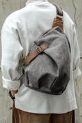 Men Chest Bag Men Canvas Sling Bag Zipper Leisure Durable Crossbody Bag