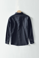 Spring Autumn Shirt Men's Solid Casual Linen Long Sleeve Loose Breathable