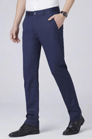 Men Summer Suit Pants Dress Formal Thin Slim Fit Stretched Non-ironing Male Trousers