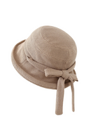 Bucket Hat Women Autumn Winter Breathable With Bowknot Knitted Cap Female Sunscreen Bob
