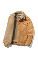 Casual Winter Cargo Thick Jacket Men's Windbreak Warm Padded Plus Velvet Outerwear Coat