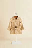 Trench Cotton Infant Toddler Child Windbreak Jacket Child Dust Coat Waist Belt Baby Outwear