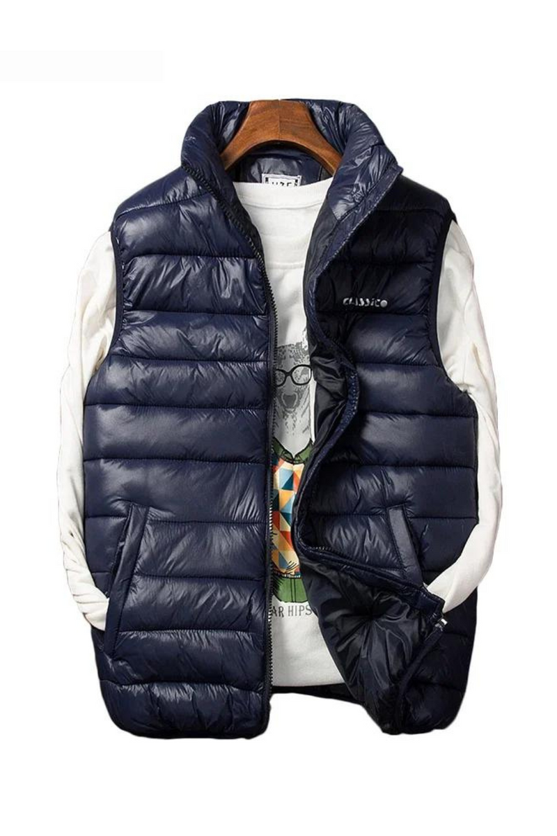 Winter Men Cotton Padded Vest Autumn Casual Warm Lightweight Sleeveless Jacket Male Waistcoat