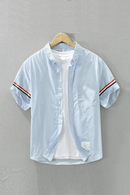 Summer Solid Short Sleeve Shirts for Men Casual Loose Turn-down Collar Shirts