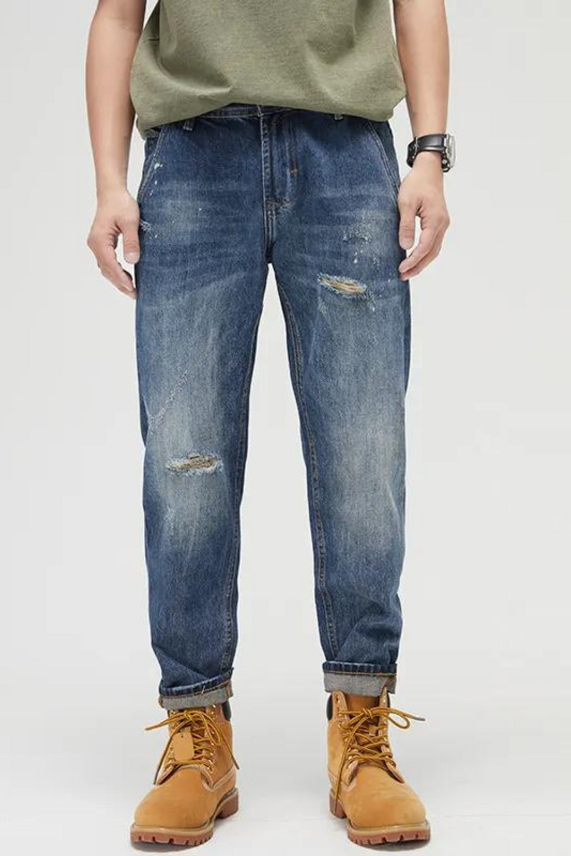 Winter and Autumn Men Casual Cotton Long Pants Windproof Men Jeans