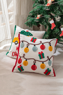 Christmas Decoration Cushion Cover Santa Snowflake Pillow Case Cotton Square Embroidery Pillow Cover 45x45cm