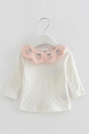 Girls Shirt Spring Cute Flowers Collar Shirts Children Clothing Blouse Tops 0-2T
