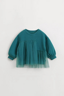 Girls Cotton Patchwork Mesh Sweatshirt Jacket Kids Top for Spring