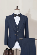 Men blue suit set Slim Fit Male Groom Wedding Blazers Party Dress  Suit Business Office