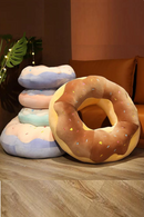 Plush Chocolate Donut Cushion Christmas Stuffed Donuts Pillow Decorative Sofa Seat Decor Xmas Cushions