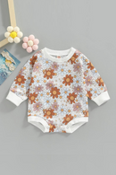 Autumn Infant Baby Girls Boys Bodysuit Floral Print Long Sleeve Cute Jumpsuit Fall Spring Clothes