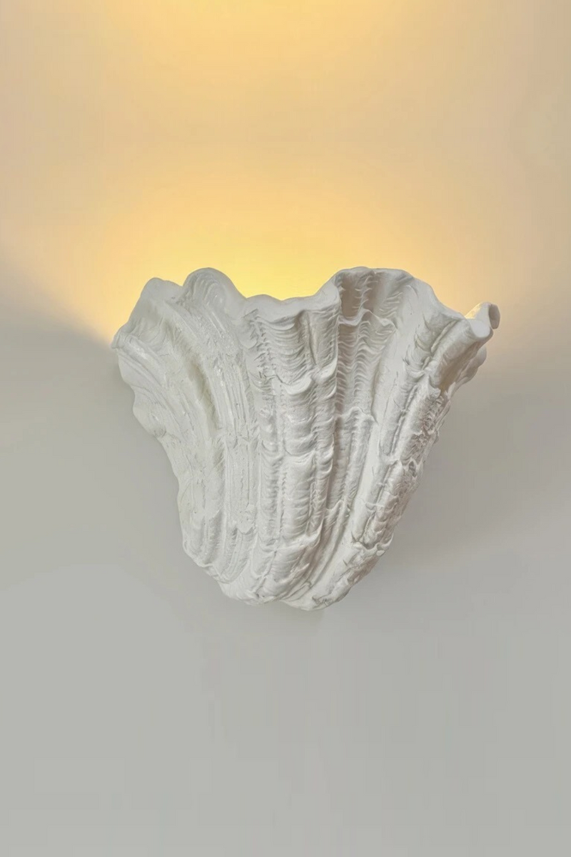 Design Shell Gypsum Wall Lamp LED E27 Wabi-sabi Baroque Art Decorative Wall Mounted