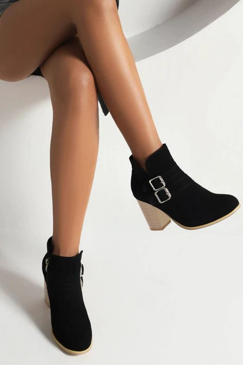 Flock Ankle Boots For Women Elegant Autumn Winter Short Boots