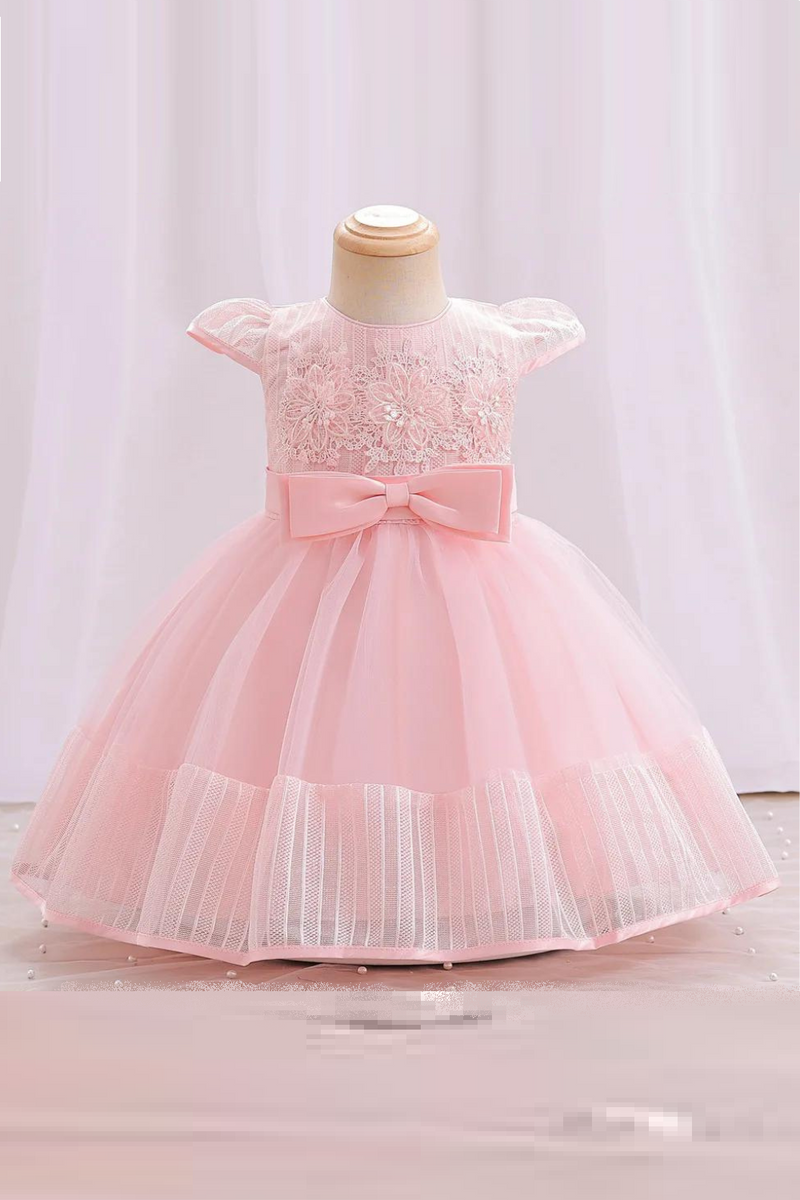 Toddler Baby Girl Embroidered Tutu Ball Gown Mesh Kids Lace Bridesmaid Dresses Christmas Party Wear