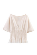 Summer Lady Edgy O-Collar T-shirt Pullover Commuting Woman Short Sleeve Top