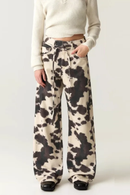 Women's Jeans Washed Tie-dye Wide Leg Straight Baggy Pants