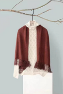 Wool Knitted Shawl With Lace Lace Lace Cardigan Cape Shawl