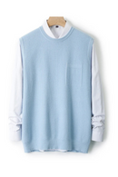 Men's T-Shirt Wool Sleeveless Vest Men Round Neck Knitted Pullover Shirt Spring and Autumn