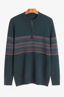 Cashmere striped grey blackish green winter warm gentle men sweater