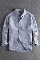 Men Shirt Pure Cotton Flower Patchwork Sleeves Uniform Light Work Safari Style Shirts Mens Tops Shirt