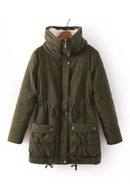 Vintage Thickened Women's Puffer Parkas Winter Cotton-padded Medium Length Jackets Lamb Cashmere Coats Velvet Oversized Outwear