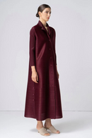 Pleated Three Breasted Dress Women Autumn Winter High Long Cardigan Coats