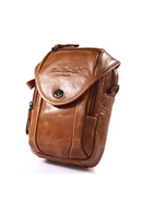 Men Genuine Leather Fanny Waist Pack Small Purse Cigarette Hip Belt Multi-purpose Fashion Real Cowhide Shoulder Cross Body Bag
