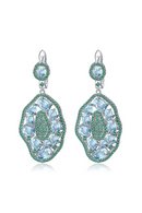 Natural Sky Blue Topaz Hyperbole Earrings 925 Sterling Sliver Gemstone Vintage Drop Earrings For Women Party