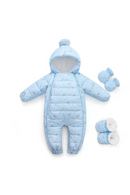 Baby Jumpsuit Thickened Hooded Print Newborn Outdoor Romper Warm Boutique Down Jacket Rompers