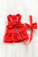 Cute Princess Dog Chest Clothes Harness Vests With Leash Puppy Walking Pet