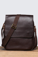 Men's Leather Shoulder Sling Bags Vintage Satchel Bag Vegetable Tanned Leather Crossbody