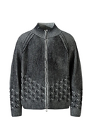 American Streetwear Men's Pullover Sweater Casual Knitted Top Trendy Zipper Cardigan