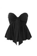 Personalized Zip-tie Knotted Tube Top Women's Summer Short Slim Tops