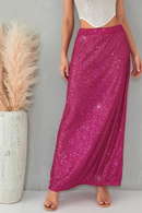 Sequined Design Women Long Mermaid Skirt Summer Black Elegant Skirts Elastic Waist Skirt