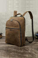 Leather Men Backpack Vintage Shoulder Bag for Man Travel Backpack for 16'' Laptop